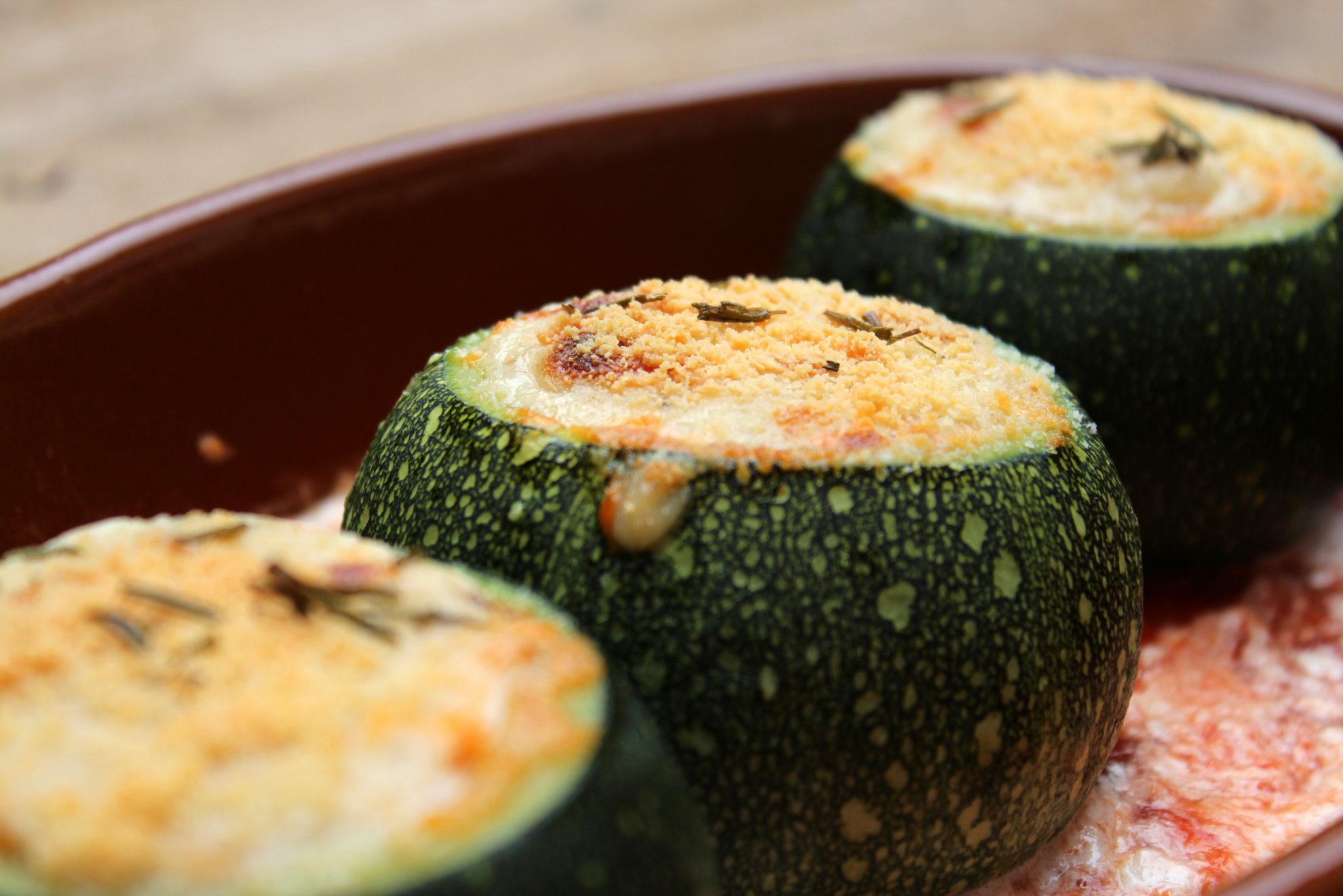 Calabacines Redondos Rellenos De Carne, Receta Fácil Y Vistosa